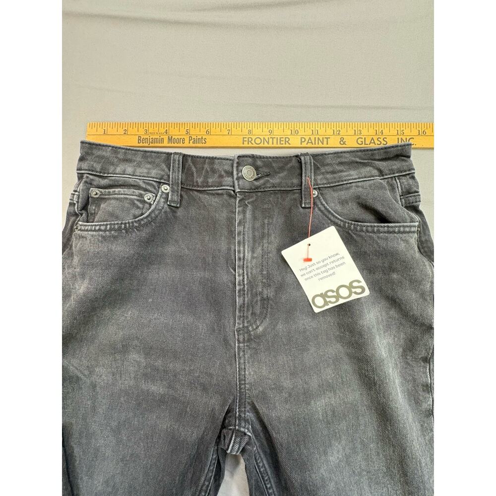NWT ASOS DESIGN High-Waisted Jeans Washed Black Charcoal Gray Size 28x34 Tall - Picture 4 of 9